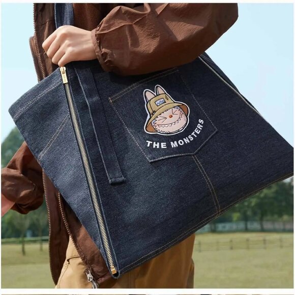 Pop MART Labubu the Monsters Fall in Wild Denim Tote Bag/Apron NEW & SEALED  T - Picture 4 of 14
